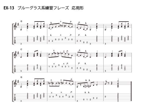 EX-13）ブルーグラス系練習フレーズ 応用形