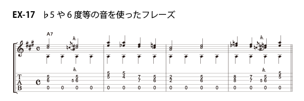 EX-17）♭5や6度等の音を使ったフレーズ