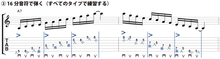 2.16分音符で弾く（すべてのタイプで練習する）