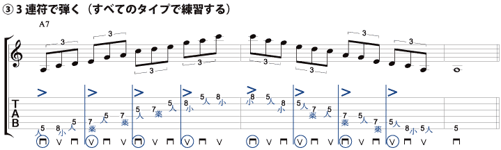 3.3連符で弾く（すべてのタイプで練習する）